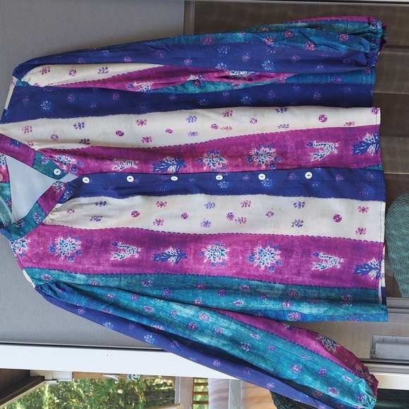 BOUTIQUE Other - Mandarin Collar, Button Down L/S Puff Silky Sleeve Blouse Sz XL
(Bin 1)